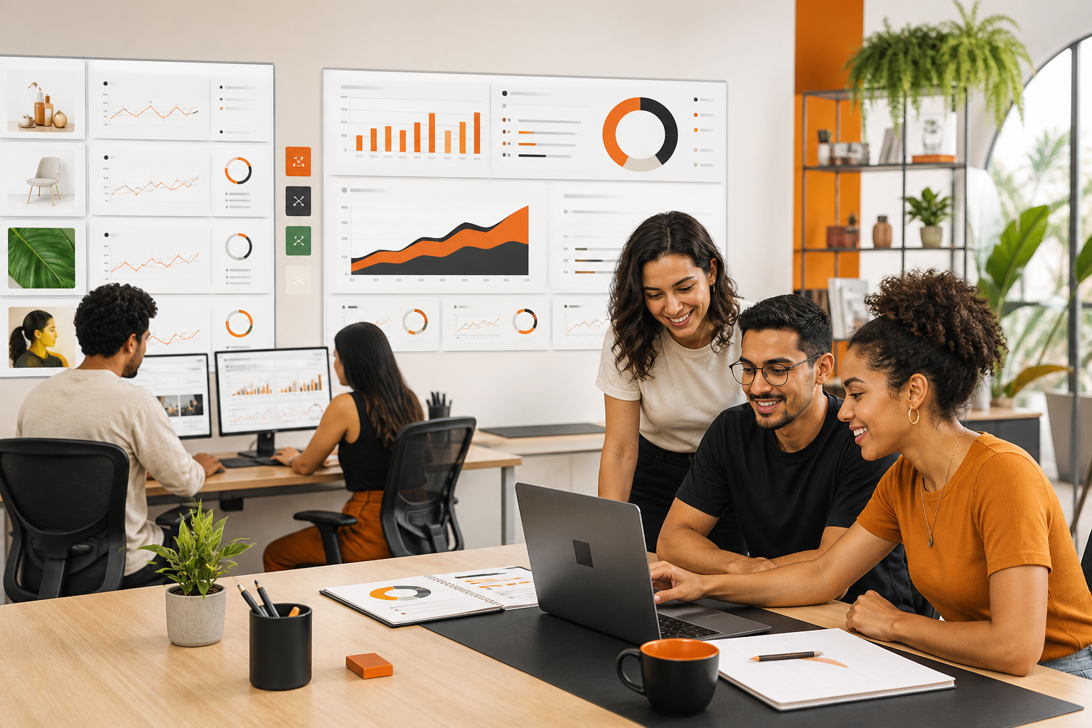 Equipe de Agências analisando a presença da marca em respostas de IA